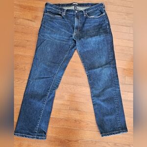 LANDS END Square Rigger Straight Fit Mens Denim Blue Jeans, Pants 36x29